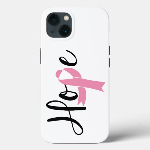 Hope Pink Ribbon Breast Cancer Awareness iPhone 13 Case