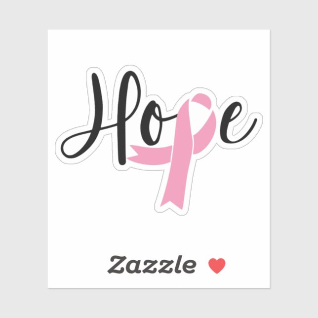 Hope Pink Ribbon Breast Cancer Awareness Sticker (Sheet)