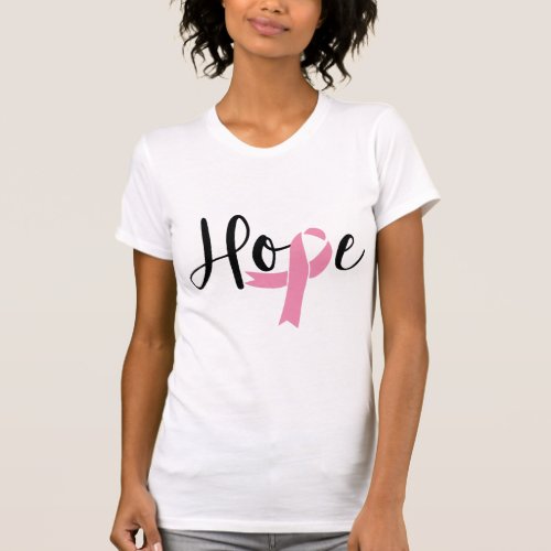 Hope Pink Ribbon Breast Cancer Awareness T_Shirt
