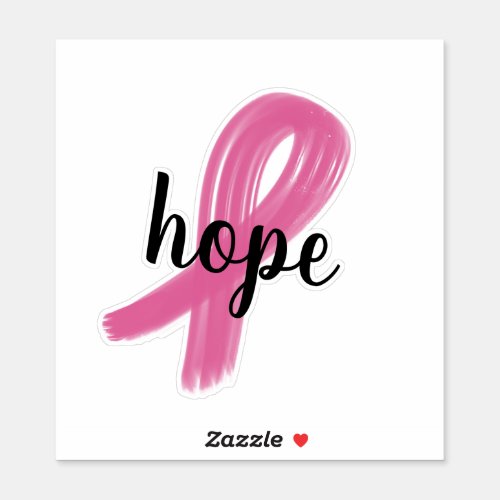 Hope Pink Ribbon Cancer Awareness Vinyl Cut Sticke Sticker