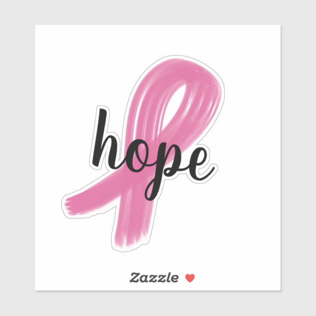 Hope Pink Ribbon Cancer Awareness Vinyl Cut Sticke Sticker (Sheet)