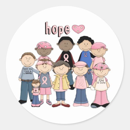 Hope Pink Ribbon Classic Round Sticker