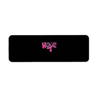 Hope Pink Ribbon Leopard Sunflower Breast Cancer A Label