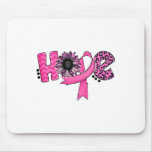 Hope Pink Ribbon Leopard Sunflower Breast Cancer A Mouse Pad