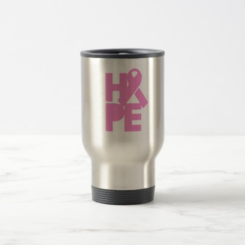 Hope Pink Ribbon Travel Mug