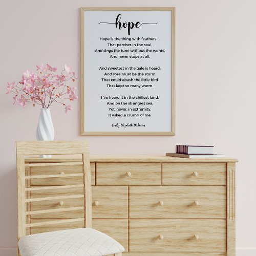 Hope Poem by Emily Elizabeth Dickinson Poster