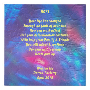 "Hope" poem - Faux Wrapped Canvas Print