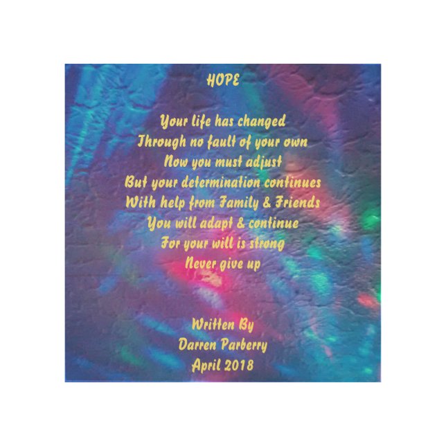 "Hope" poem - Wood Wall Art (Front)