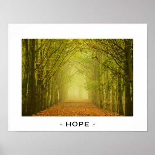Hope poster with light at the end of a tunnel