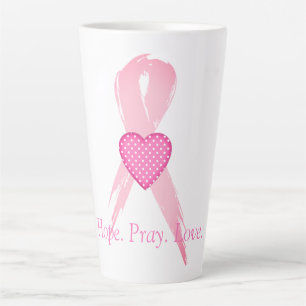 Hope.Pray. Love. Breast Cancer Awareness Latte Mug