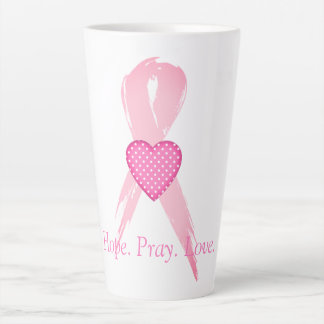 Hope.Pray. Love. Breast Cancer Awareness  Latte Mug