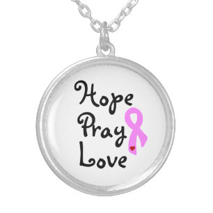 Hope Pray Love Breast Cancer Awareness Necklace