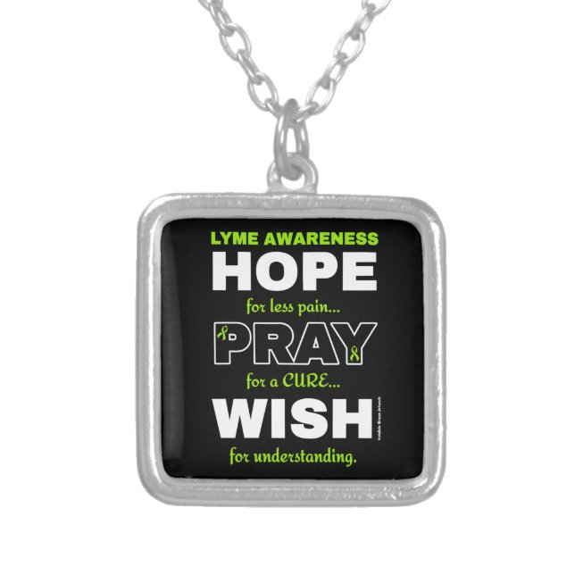 Hope Pray Wish...Lyme Silver Plated Necklace (Front)