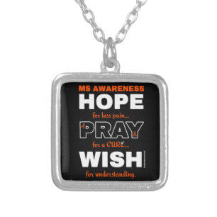 Hope Pray Wish...MS Silver Plated Necklace