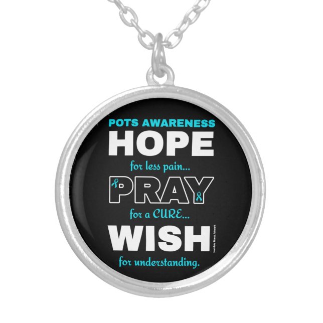 Hope Pray Wish...POTS Silver Plated Necklace (Front)