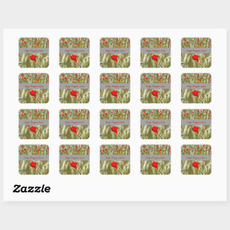 Hope Prayers Love Bereavement Card With Poppy Square Sticker