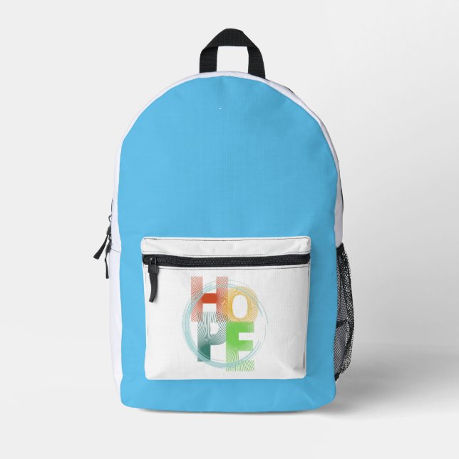 hope printed backpack (Front)