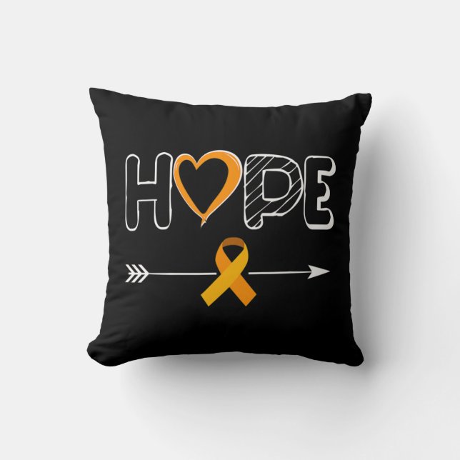 HOPE Products Leukemia Products Ribbon Leukemia Aw Throw Pillow (Front)
