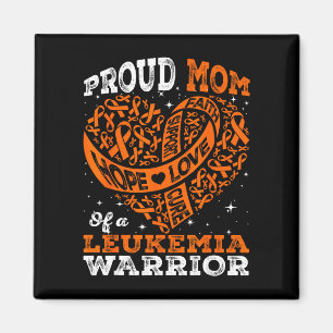 Hope proud mom of a leukemia warrior orange ribbon magnet