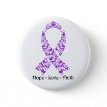 Hope Purple Awareness Ribbon Pinback Button