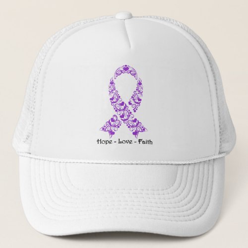 Hope Purple Awareness Ribbon Trucker Hat