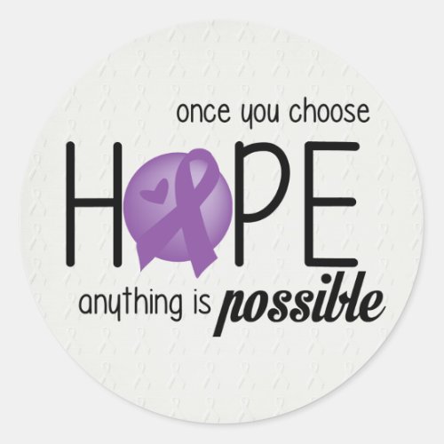 Hope Purple Classic Round Sticker