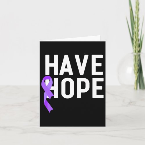 Hope Purple Ribbon Overdose Awareness End Addictio Card