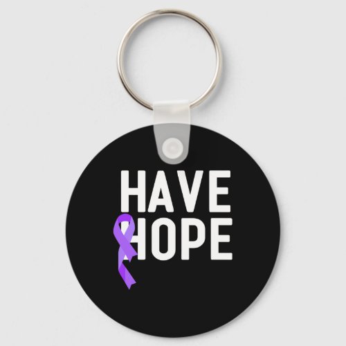 Hope Purple Ribbon Overdose Awareness End Addictio Keychain