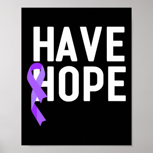 Hope Purple Ribbon Overdose Awareness End Addictio Poster