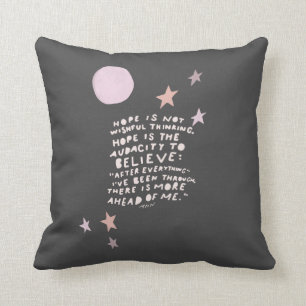Hope quote - purple and pink moon and stars throw pillow