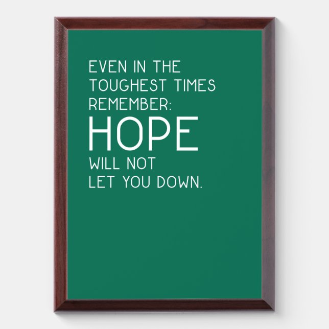 Hope Quotes Award Plaque (Vertical)