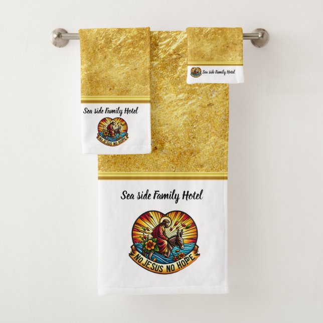 Hope Radiates Through Christ’s Humble Ride Bath Towel Set (Insitu)