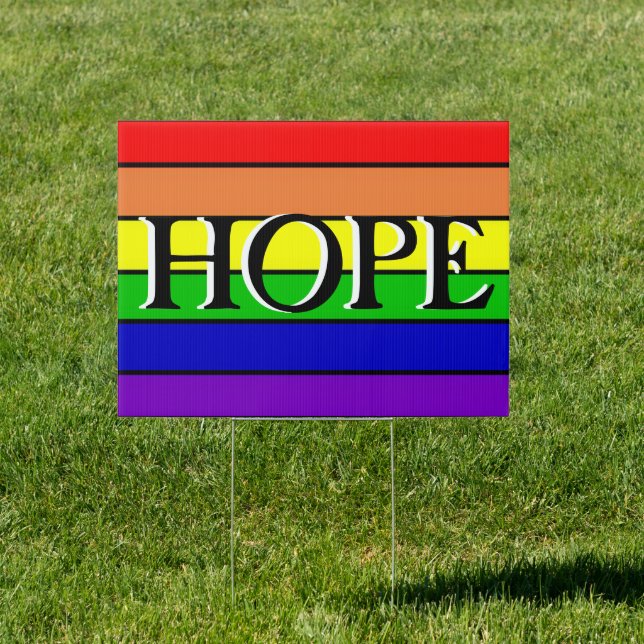 Hope Rainbow Background Inspirational Sign (Insitu)