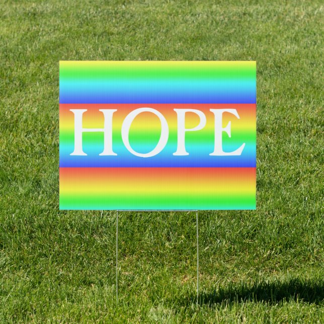 Hope Rainbow Background Inspirational Sign (Insitu)