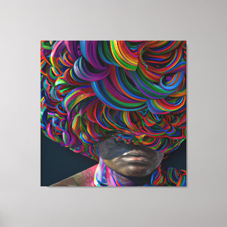 Hope Rainbow Hair Black Melanin Afro Queen Crown Canvas Print