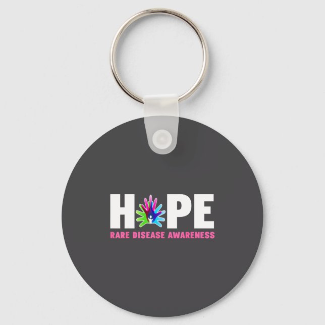 Hope Rare Disease Awareness Shirt - Rare Disease D Keychain (Front)
