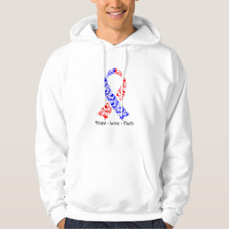 Hope Red and Blue Awareness Ribbon Hoodie