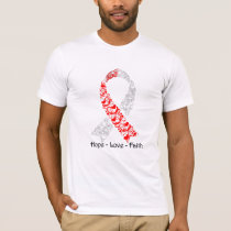 Hope Red and White Awareness Ribbon T-Shirt