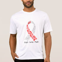 Hope Red and White Awareness Ribbon T-Shirt