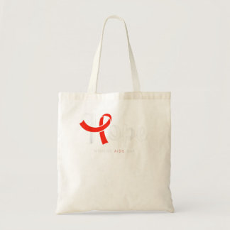 Hope Red Ribbon World AIDS Day HIV Disease Awarene Tote Bag