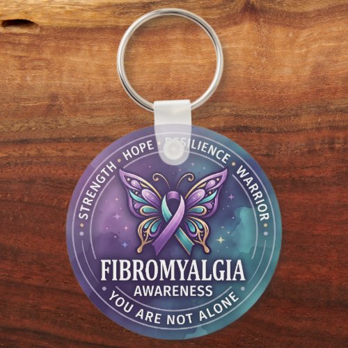 Hope • Resilience • Warrior | Fibro Awareness Keychain