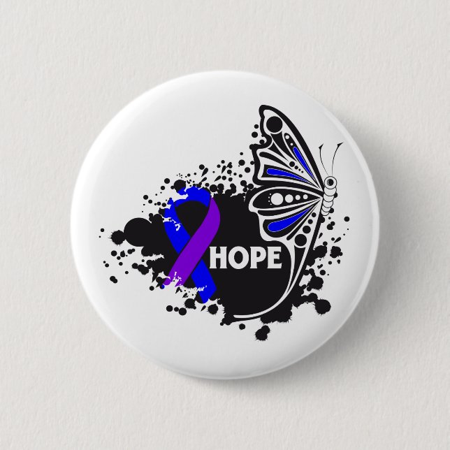 Hope Rheumatoid Arthritis Butterfly Button (Front)