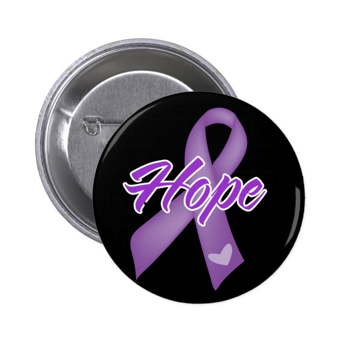 Hope Ribbon   Purple Ribbon Causes Button