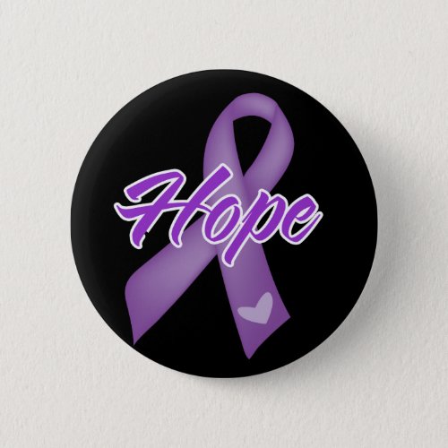 Hope Ribbon _ Purple Ribbon Causes Pinback Button