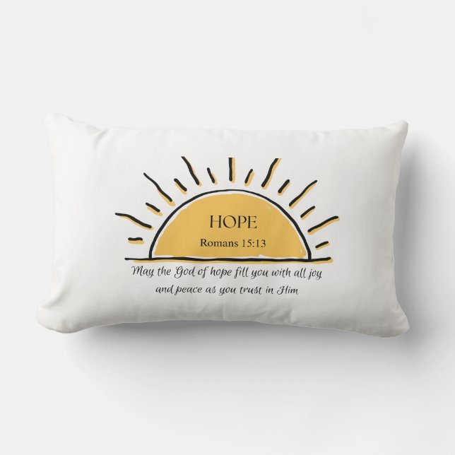 Hope Romans 15:13 Scripture Throw Pillow (Front)