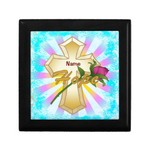Hope Rose Christian Cross gift box