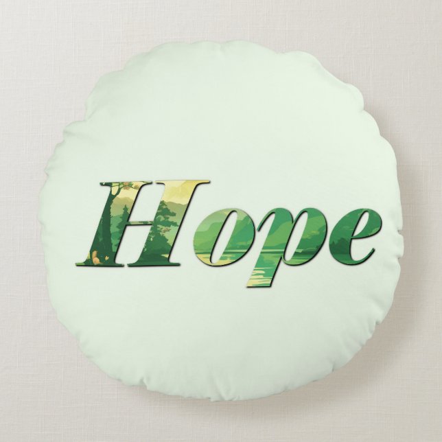 Hope. Round Pillow (Front)