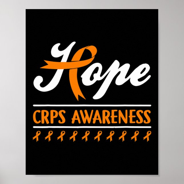 Hope RSD CRPS Awareness Month Orange Ribbon Suppor Poster (Front)
