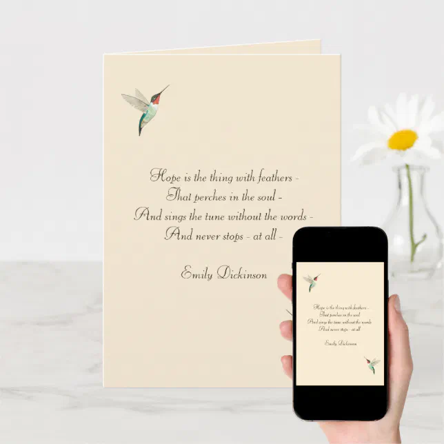 Hope Ruby-throated Hummingbirds Card | Zazzle