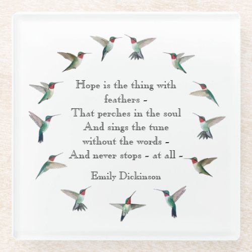 Hope Ruby_throated Hummingbirds Glass Coaster
